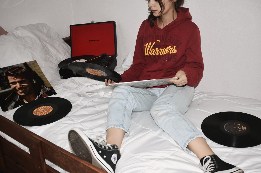 woman on bed